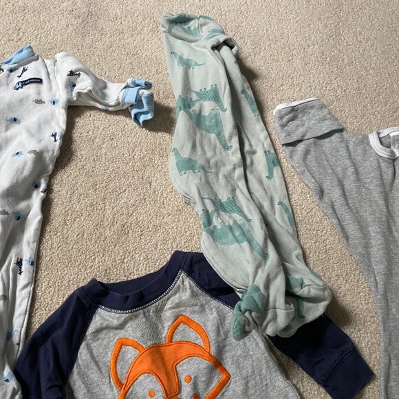 13 Piece Baby Boy Bundle  Sleepers  , Swaddle and First Christmas ! - Picture 6 of 10